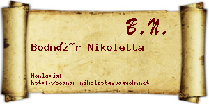 Bodnár Nikoletta névjegykártya