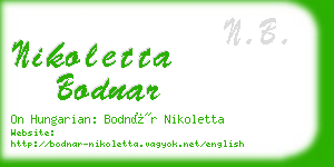 nikoletta bodnar business card
